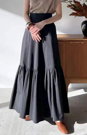 Drop Hem Full Length Skirt